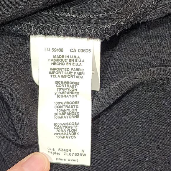 Karen Kane Peasant Long Blouse Black Lace Detail 3X Key‎ Hole Collar Boho - Picture 7 of 11